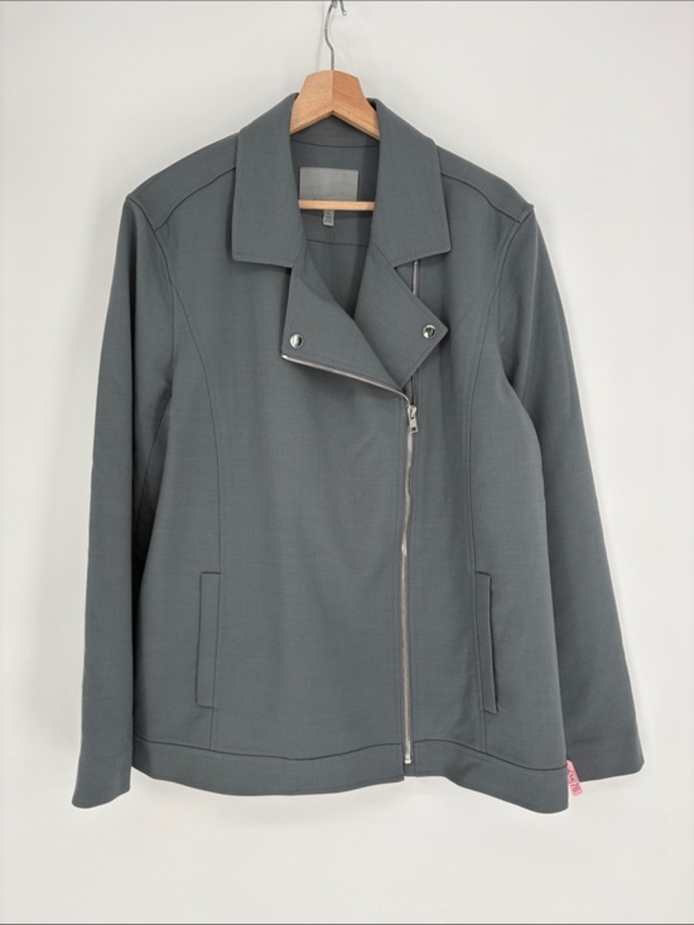 🧢 Classiques Entier moto wool Slate Gray Asymmetrical Zip Jacket